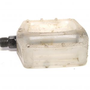 B109 White Transparent Plastic Right Pedal - 9/16" R/H ONLY