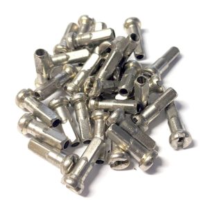 14mm 14G Brass Nipples Silver – Pack of 32
