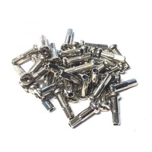 16mm 14G Brass Nipples Silver - Pack of 38