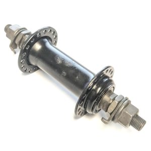 Steel Front Hub 36H 100x9.5mm Black Solid Nutted Axle