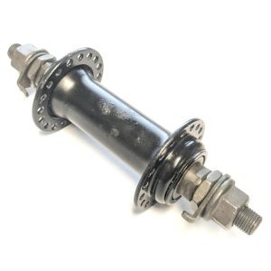 Steel Front Hub 36H 100x9.5mm Black Solid Nutted Axle